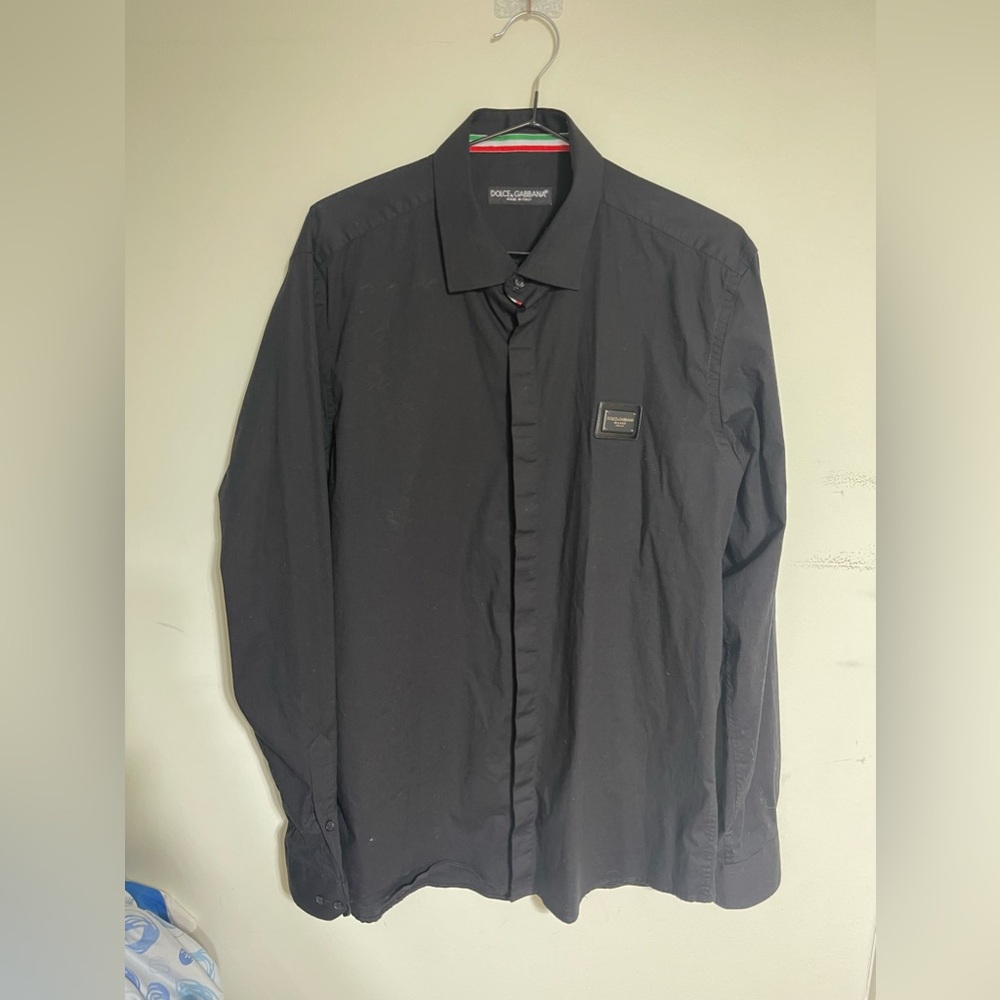 Dolce & Gabanna Polo sleeves button down ( Logo Plaque )